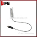 GF-5024 USB 8 LED Household emergency light table lamp snake flexible light desk lamp